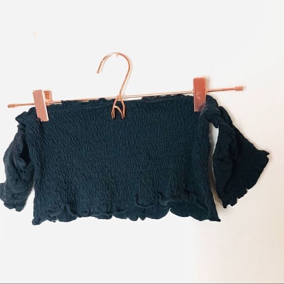 EUC Zara Trafaluc Ruched Crop Top Small - Picture 2 of 5